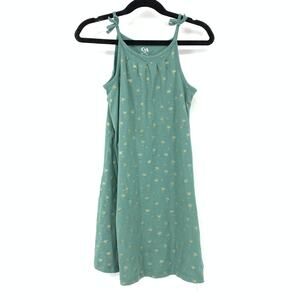 C&A Sleeveless Cami Sundress Girls Size 8 Green Gold Palm Trees